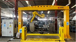 斯塔克机器人激光切割机：汽车门槛加强梁切割项目客户现场图