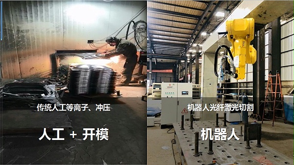 人工等离子切割 VS 机器人三维激光切割机
