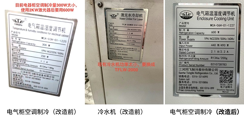 冷水机改造前后对比